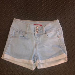 High waisted jean shorts